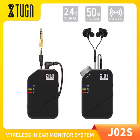 XTUGA J02s 2.4G Non Delay Stereo Wireless In Ear Monitor System Studio Band Rehearsal Live Performan