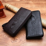 New stock inventory Crocodile Pattern Cowhide Wallet Long Anti-theft Brush rfid Clutch Multi-card Re