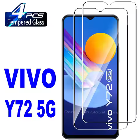 2/4Pcs 9H Screen Protector For VIVO Y72 5G HD Tempered Glass Film