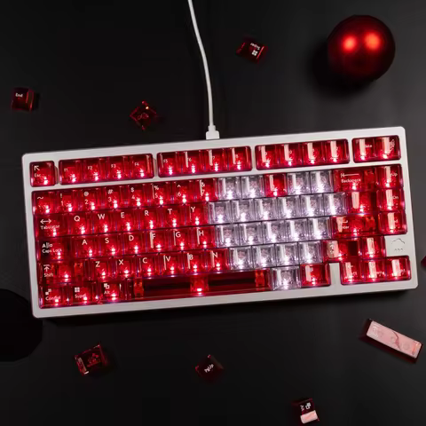 Transparent Keycaps 134 Keys Clear Crystal Shine Through Keycaps Cherry profile Custom PC Keycaps Fo