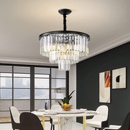 Elegant Modern Black Crystal Chandelier Pendant Light Ceiling Light Lampu LED Lampu Kristal Lampu Ch