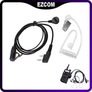 EZCOM BAOFENG KENWOOD Coil Wire Walkie Talkie Headset PTT HandsFree Headphone Earphone Earpiece