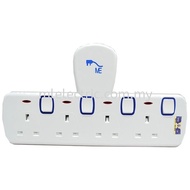 ME D304N 4-Gang Adaport/4-Gang T-Way Socket/Soket 4 Gang