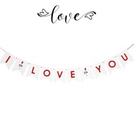 I Love You Red Rose White Banner DND shop