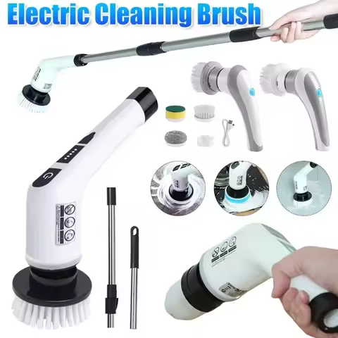 Electric Cleaning Brush Bathroom Wireless Electric Spin Scrubber Portable Car Wash Brush with Cleani