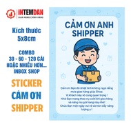 COMBO STICKER Thank You Shipper VINH LIEN Size 8x5cm SKY BLUE