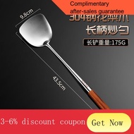 YQ Spatula Spatula304Stainless Steel Household Wok Shovel Long Wooden Handle Chef Fried Shell Cooking Spoon Shovel Cooki