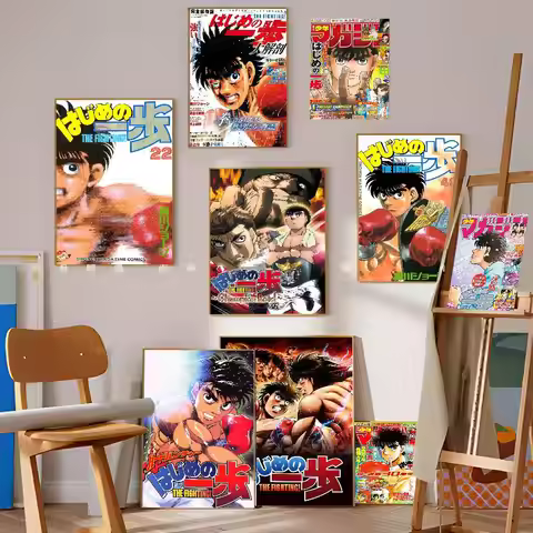 Hajime No Ippo Japan Classic Whitepaper Poster Waterproof Paper Sticker Coffee House Bar Aesthetic A