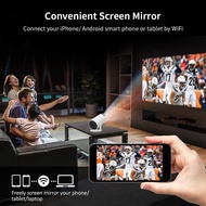 HY300 Mini Projector Rechargeable Portable Outdoor 4K/720p Small Projector (Black)