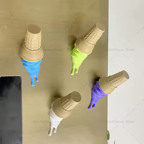 3D Printed Refrigerator Magnets Ice Cream Delicious Ice Cream Cone Decorations Home Refrigerator Dec