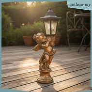 [AmlesoMY] Decorative Angel Statue | Angel Statue with Lantern, Weather-Resistant, for