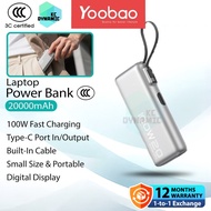 【3C Certified】Yoobao M25 20000mAh Powerbank 100W Fast Charging Power Bank Laptop Power Bank Yoobao P