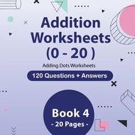 IGCSE Math ADDITION: Book 4: Adding Dots Worksheets (0-20) 120 Q+A | IGCSE Maths (PDF)