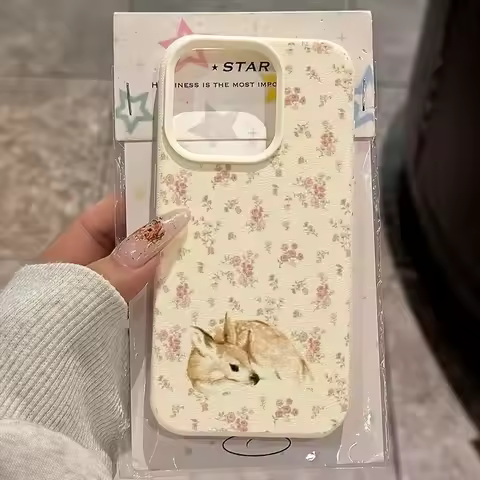 Cute Deer and Floral Lichee leather pattern Phone Case For Vivo V60 V50 V40 V30 V30E V29 V27 V25 Pro