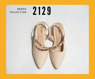 รองเท้าเเฟชั่นผู้หญิงเเบบคัชชูเปิดส้นเท้าส้นเตี้ย No. 2129 NE&amp;NA Collection Shoes