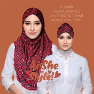 X INNER HEGIRA INSPIRED 2-in-1 INSTANT HIJAB MONOGRAM PRINT (BOKITA meets HEGIRA)
