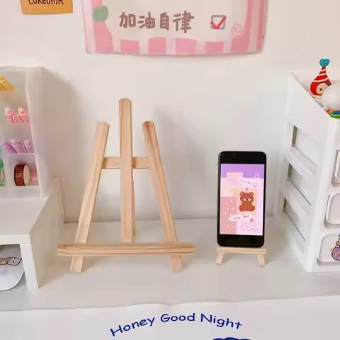 Tablet Stand for IPad Xiaomi Samsung Huawei Kindle Desktop Adjustable Wooden Holder Mini Easel Table
