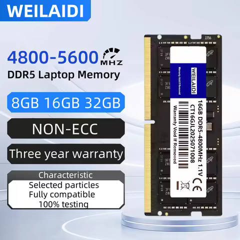 DDR5 Memory RAM 8GB 16GB 32GB 4800MHz 5200MHz 5600MHz Notebook Memory SODIMM Laptop Ram