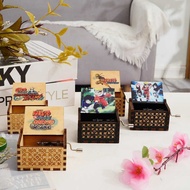 Classical Solid Wooden Wooden Painted Music Box Naruto Wooden Hand-Cranked Music Box Music Box Deskt