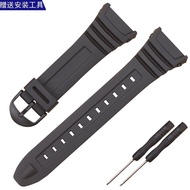 Replace Casio W-96H Watch Strap Black Resin Rubber Strap 18mm W96H Watch Strap Male