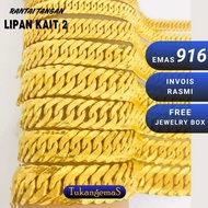 TukangemaS Rantai Tangan Emas 916 Tulen | Corak Lipan Kait 2 | Design Moden (LK2)