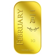 999.9 Pure Gold | 1g February Gold Bar