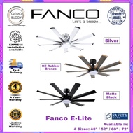🛠️EXPRESS INSTALLATION AVAILABLE🛠️ Fanco E-Lite 9 Blade DC Ceiling Fan with 18W LED Light and Remote [48/52/60/72 Inch]