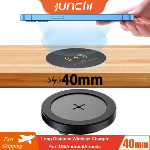 40mm Invisible Wireless Chargers Induction QI Charger Under Table Hidden Long Distance Wireless Char