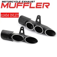 Brand newMotorcycle Exhaust Muffler Double Hole Big Row Blast Street Exhaust Pipe for R6 Z900 Zx6r C
