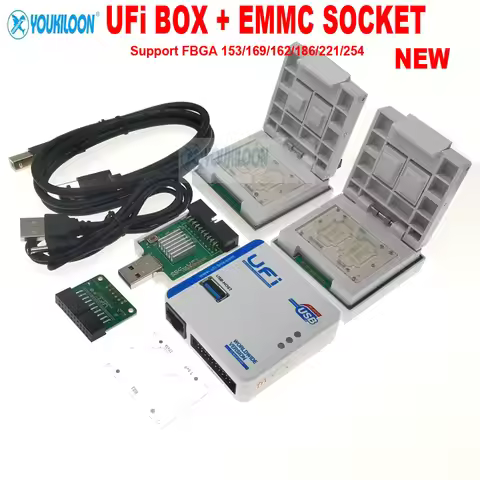 New UFI Box set /Ufi tool Box+ EMMC SOCKET Support FBGA 153/169/162/186/221/254 ful EMMC Service Too