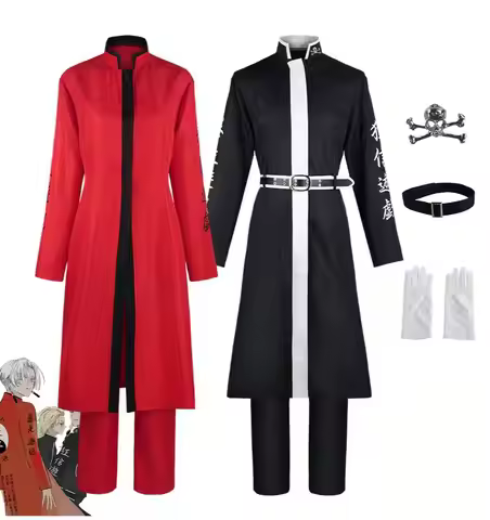 Anime Tokyo Revengers Cosplay Kurokawa Izana Cosplay Rindo Haitani Costume Red Black Uniform Hallowe