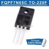 5ชิ้น TO-220F FQPF7N65C FQPF ทรานซิสเตอร์7N65C 7A/650V N-Channel MOSFET แบบดั้งเดิม