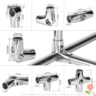 PEONIES 1Pc Pipe Joint, Furniture Hardware Stainless Steel Tube Connector, Round Fixed Clamp Clothes Display Rack 25mm 32mm Rod Support Pipe