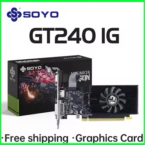 SOYO NVIDIA GPU GT 240 1G Half-height Graphics Card DDR3 128Bit 40nm Gaming Video Cards Desktop Comp