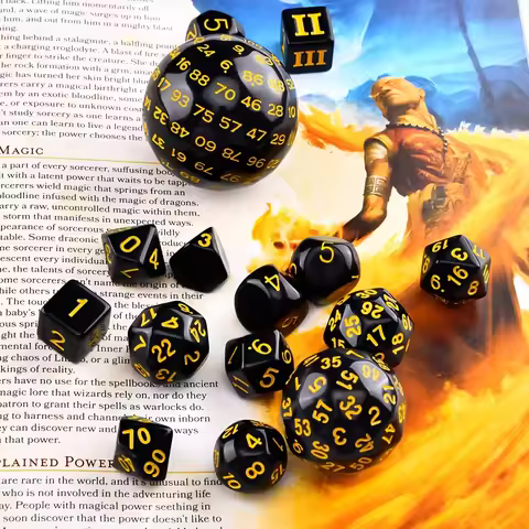 15Pcs Polyhedral Dice Table Game Dice for DND RPG Dungeons and Dragons D3 D4 D5 D6 D7 D8 D10 D% D12