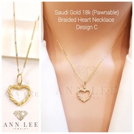 ✁✓PAWNABLE ✓FREE SHIPPING ✓COD Legit Real Saudi Gold 18k Heart Necklace