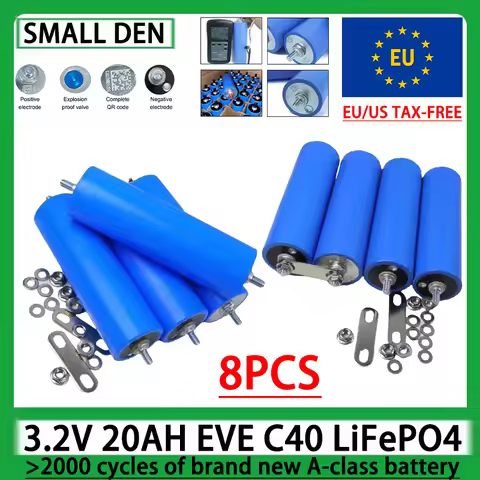 8PCS-EVE C40 3.2V 20ah A-level Lifepo4 rechargeable battery pack 12V 24V 48V function scooter/solar 