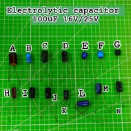 Electrolytic capacitor 100uF 16V/25V