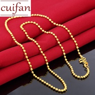 916 gold necklace for womenHot Sale Concise Necklace Top Quality Brass No Fade Vietnam Alluvial Gold Round Beads Necklace