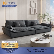 K·HOME Fabric Sofa Italian Style Nordic Light Luxury Household Washable Tech Cloth Flannelette Fleece 2 3 4 Seater Sofa Chair