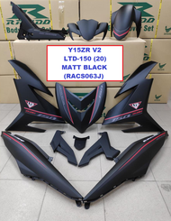 COVERSET Y15ZR V2- LTD-150 (20) MATT BLACK RAPIDO BODY COVER SET YAMAHA YSUKU Y15 MOTOR ACCESSORIES WARNA HITAM MATTE (RACS063J)