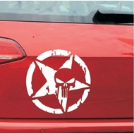 Skull sticker black 33 x 30 cm star skull Punisher sticker skull car