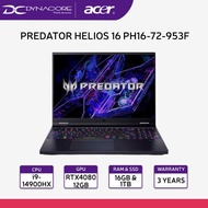 【Pre-Order】ACER PREDATOR HELIOS 16 PH16-72-953F (i9-14900HX/16GB/1TB/4080-12GB/16"WQXGA/WIN11H)