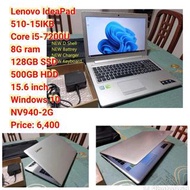 Lenovo IdeaPad 510-15IKBCore i5-7200U8G ram128GB SSD500GB