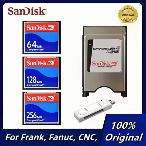 SanDisk CompactFlash 512MB 256MB 128MB 64MB 32MB CF Card Industrial Compact Flash With Adapter for F