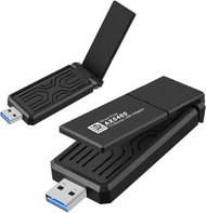 實體店鋪 6GHZ WiFi 6 6E Adapter,USB WiFi Dongle,Computer Wireless Adapter, IEEE802.11AX,MU-MIMO Tech.,AX5400 3Band(2.4+5.0+6.0G) Wireless Gigabit Speed Up to 5.3Gbps, 6GHz Band, Windows 11/10 極速WIFI 三頻2.4G/5G/6G雙天線接收器/穿牆接收wifi /USB3.0 發射器 / 上網卡接收器