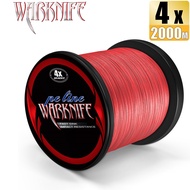 Warknife 4เส้นถักเอ็นตกปลา2000เมตรเส้น PE 2-100LB 0.9-45.3กิโลกรัมสีแดงสีดำ