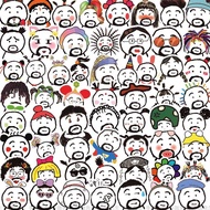 Hilarious Funny 60 Sheets Stupid Cute Dumb Cute Stickers Sand Sculpture Funny Emoticon Pack Material
