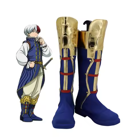 My Hero Academia Shoto Todoroki Cosplay Boots Blue Shoes Custom Made