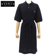 Lacoste 女士長款 Polo 衫連身裙，飾有單點裝飾，黑色，38 碼 (EF121EL)